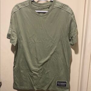 Guess Green Short Sleeve Tee with Epaulette Details